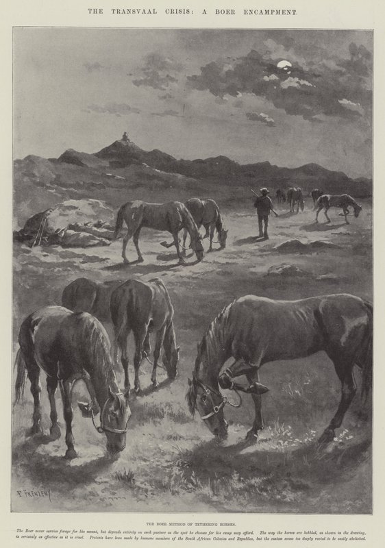 Transvaal-krisen, et boerleir av Paul Frenzeny