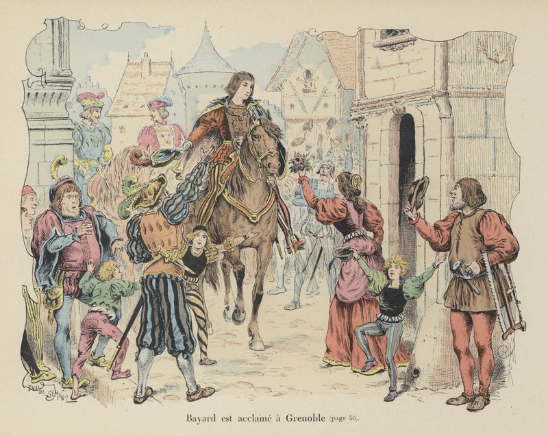 Chevalier de Bayard ble hyllet da han kom til Grenoble, Frankrike av Paul de Semant