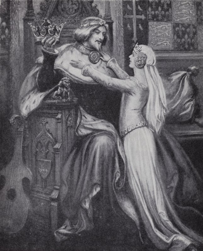 Kong Richard II med den unge Isabella av Valois (litho) av Paul (after) Hardy