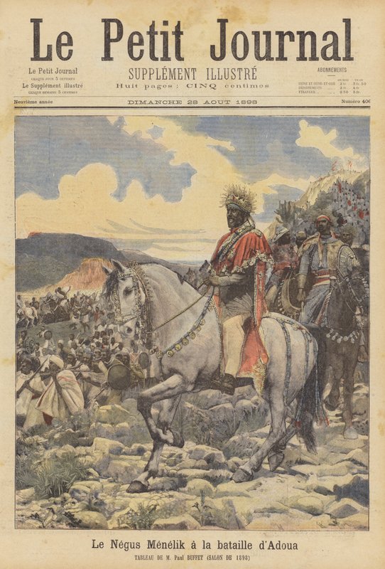 Negus Menelik i slaget ved Adwa av Paul Buffet