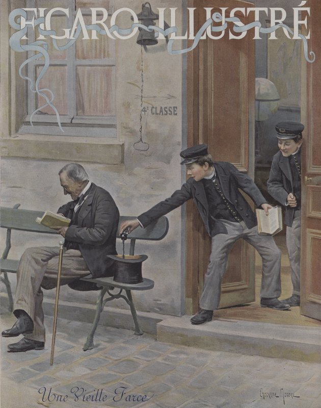 En gammel vits. Forside av Le Figaro Illustre, oktober 1896 av Paul Charles Chocarne Moreau