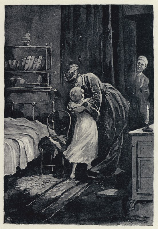 Illustrasjon for Anna Karenina: Annas stjålne besøk til barnet sitt (litho) av Paul Frenzeny