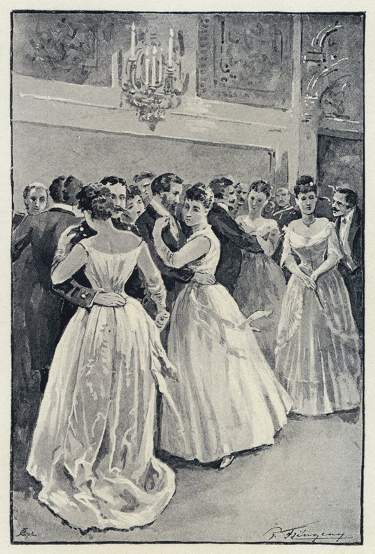 Illustrasjon for Anna Karenina: Kitty at the ball (litho) av Paul Frenzeny