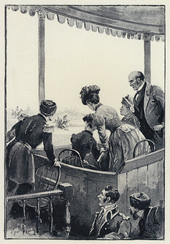 Illustrasjon for Anna Karenina: Løpet (litho) av Paul Frenzeny