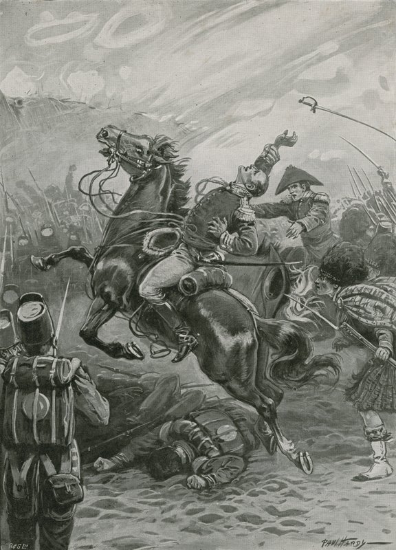 Sir Edward Pakenhams død i slaget ved New Orleans, 1814 av Paul Hardy