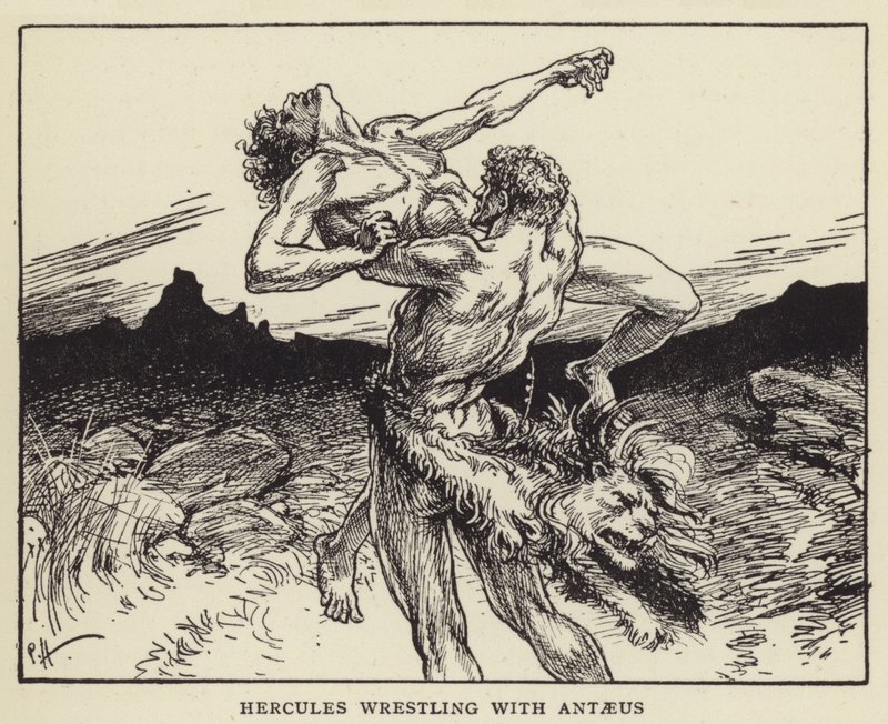 Hercules bryter med Antaeus av Paul Hardy