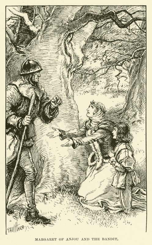 Margaret av Anjou og banditten (gravering) av Paul Hardy