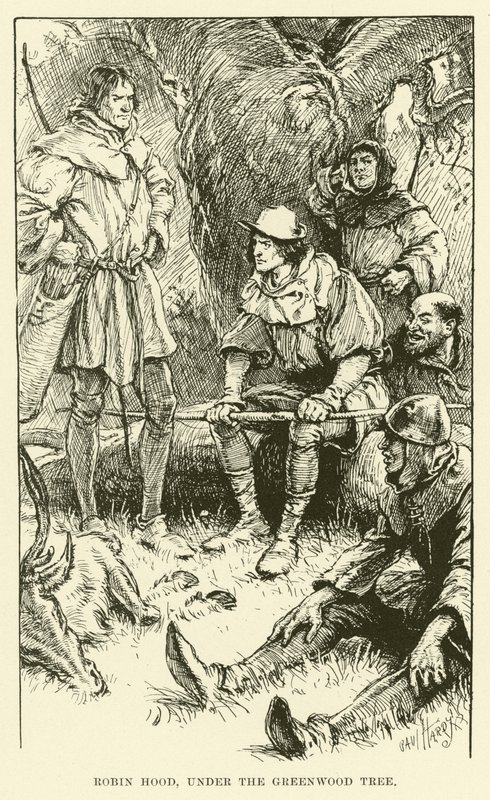 Robin Hood, under Greenwood-treet (gravering) av Paul Hardy