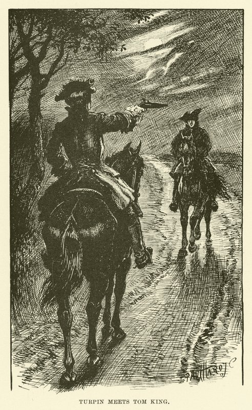 Turpin møter Tom King (gravering) av Paul Hardy