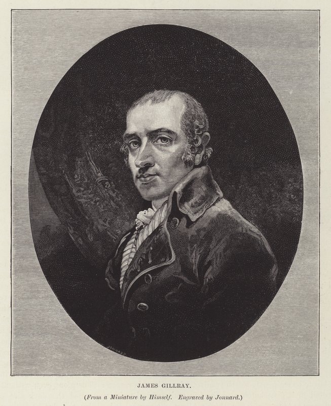 James Gillray , engelsk kaikaturist, satiriker og trykkeri (gravering) av Paul Jonnard