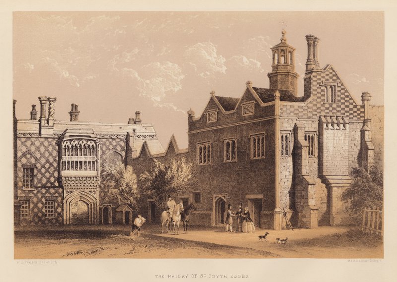 Priory of St Osyth, Essex (akvatint) av Paul Rink