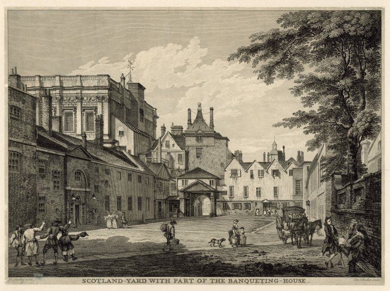 Scotland Yard med en del av Banketthuset av Paul Sandby