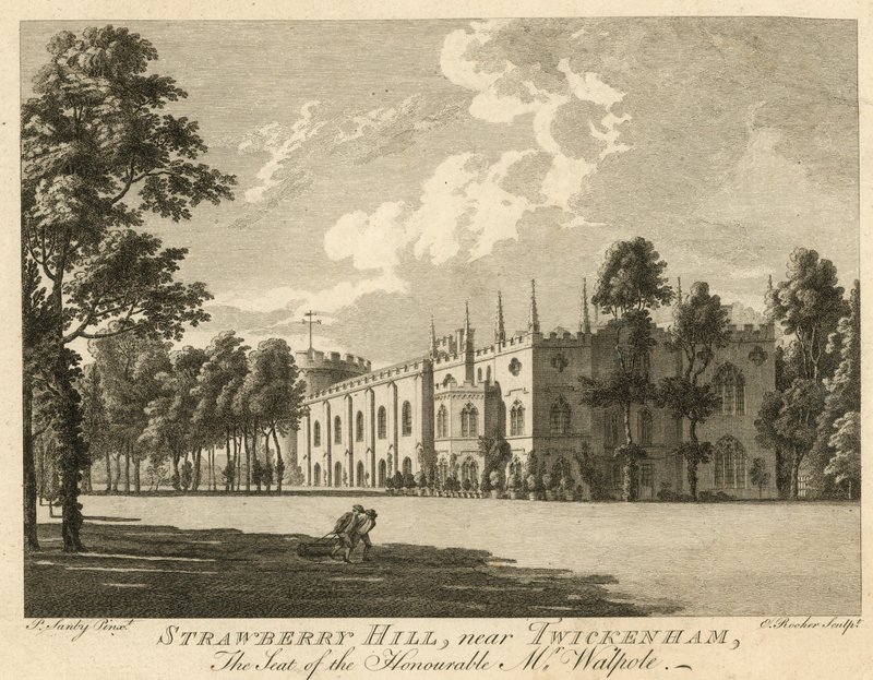 Strawberry Hill, Twickenham, London, sete for den ærede Horace Walpole av Paul Sandby