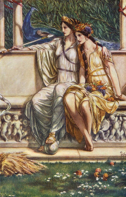 The Tempest av William Shakespeare, Act IV, Scene 1 (farge litho) av Paul Vincent Woodroffe