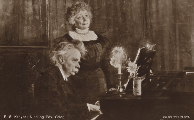 Edvard og Nina Grieg ved pianoet av Peder Severin Krøyer
