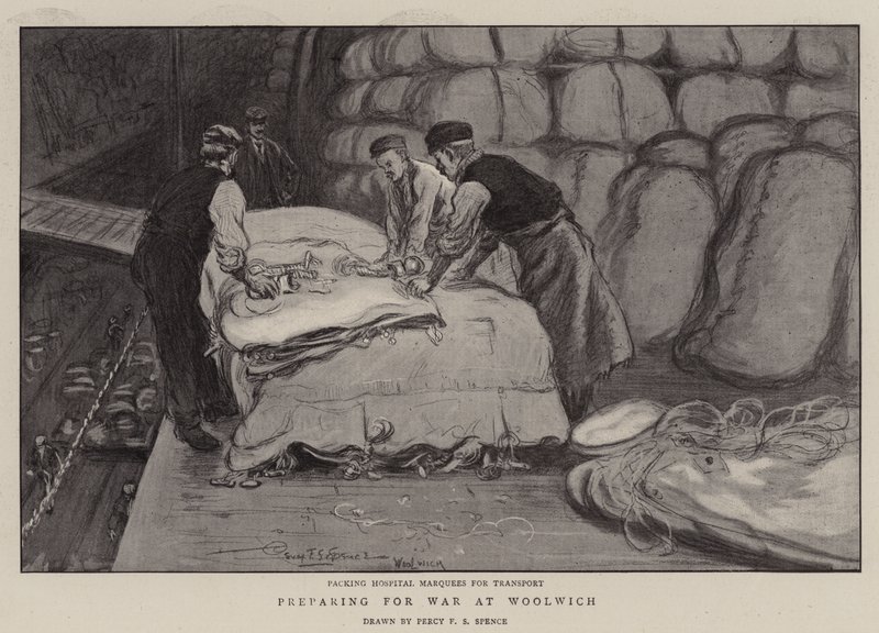 Forbereder seg på krig i Woolwich av Percy F.S. Spence