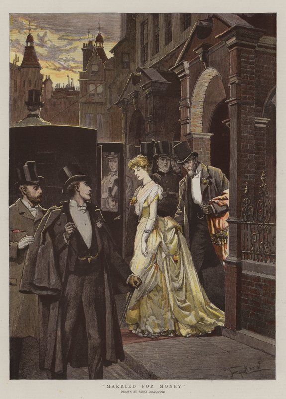 Gift for penger (chromolitho) av Percy Macquoid