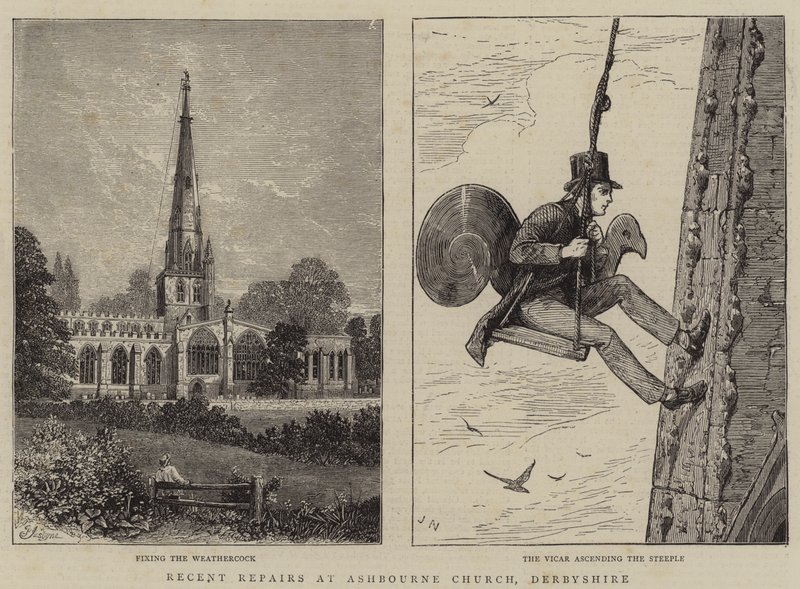 Nylige reparasjoner ved Ashbourne Church, Derbyshire av Percy William Justyne
