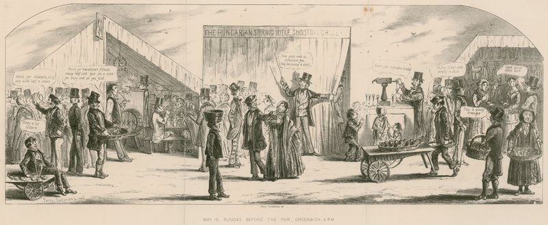 Bartholomew Fair, London: Søndag før messen, Greenwich av Percy Cruikshank