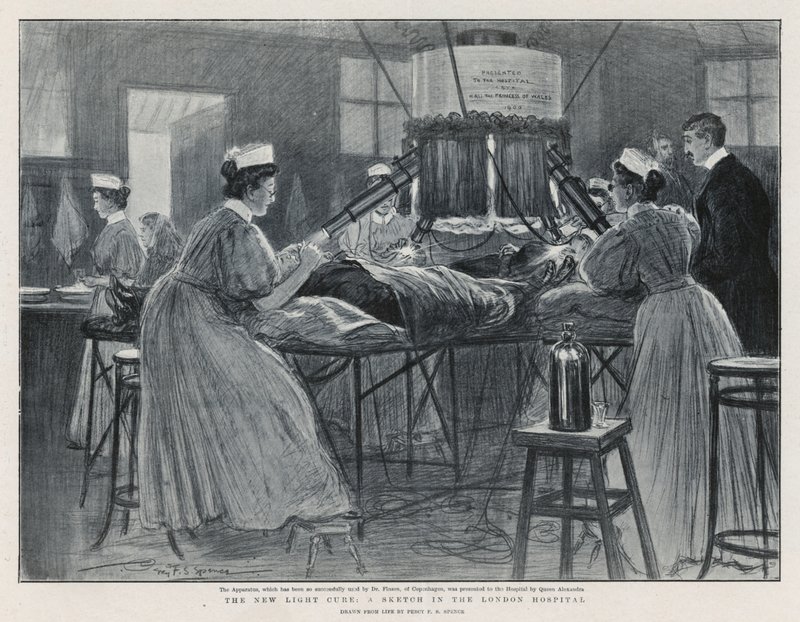 Den nye lyskuren: En skisse i London Hospital av Percy F.S. Spence
