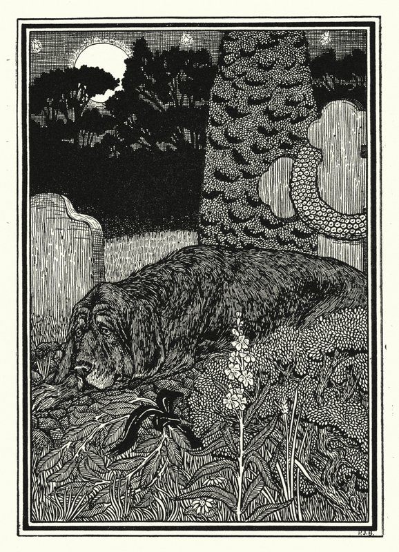 Hunden til Montargis (litho) av Percy James Billinghurst