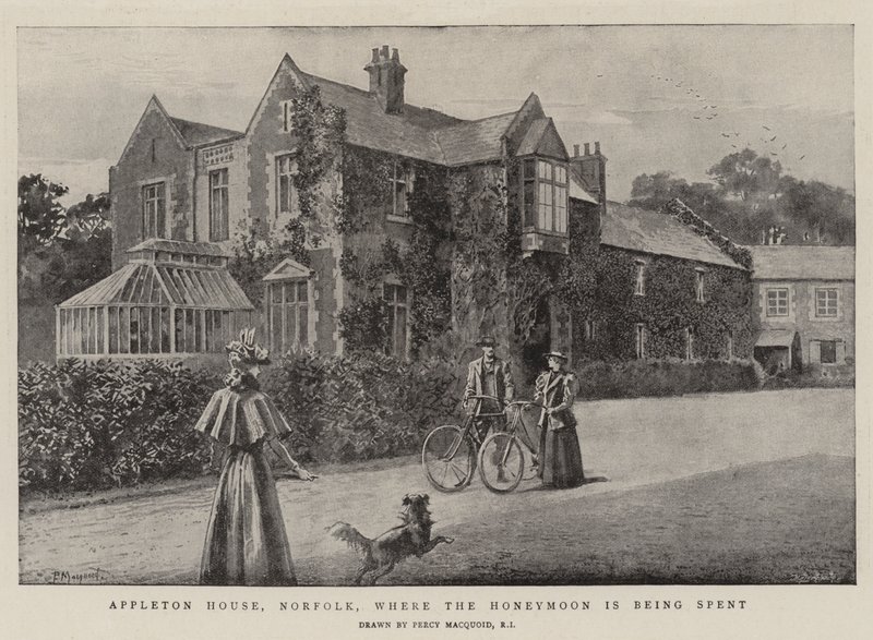 Appleton House, Norfolk, hvor bryllupsreisen tilbringes av Percy Macquoid