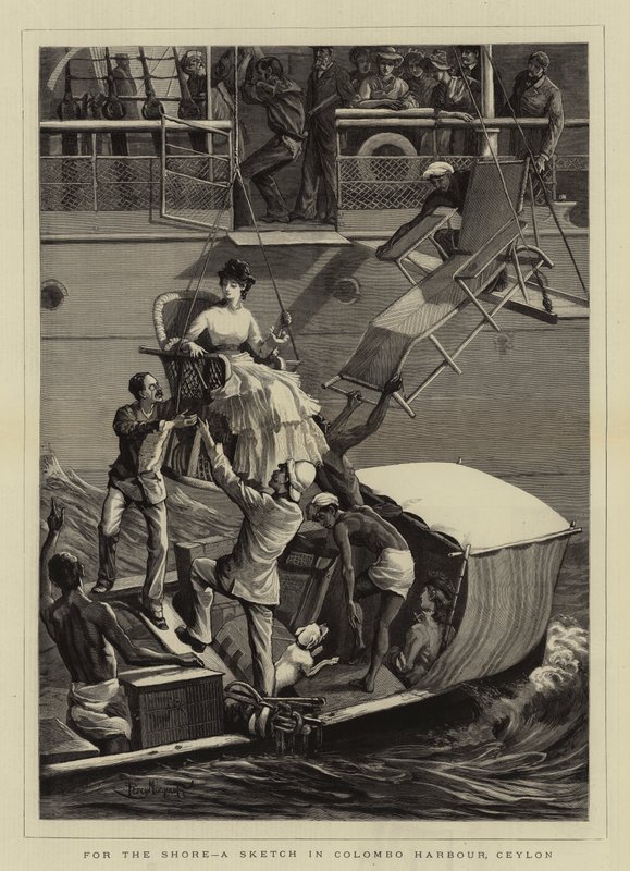 For the Shore, en skisse i Colombo Harbour, Ceylon av Percy Macquoid