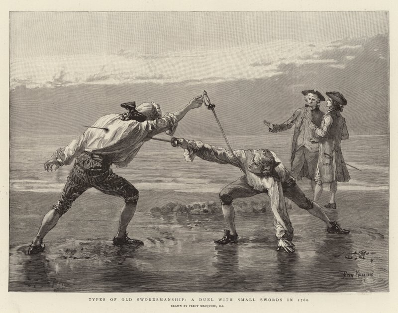 Types of Old Swordsmanship, en duell med små sverd i 1760 av Percy Macquoid