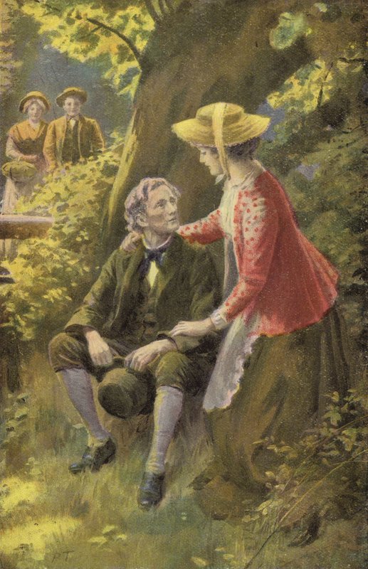 Illustrasjon for Silas Marner av George Eliot (farge litho) av Percy Tarrant