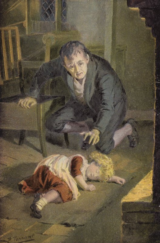 Illustrasjon for Silas Marner av George Eliot (farge litho) av Percy Tarrant