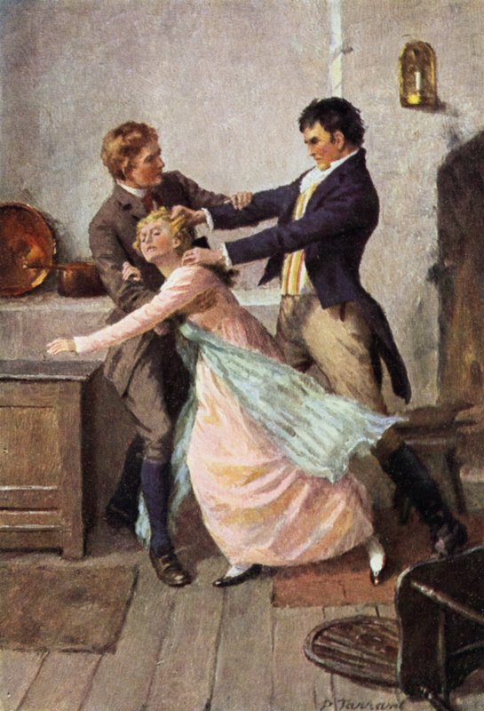 Illustrasjon for Wuthering Heights av Emily Bronte (farge litho) av Percy Tarrant