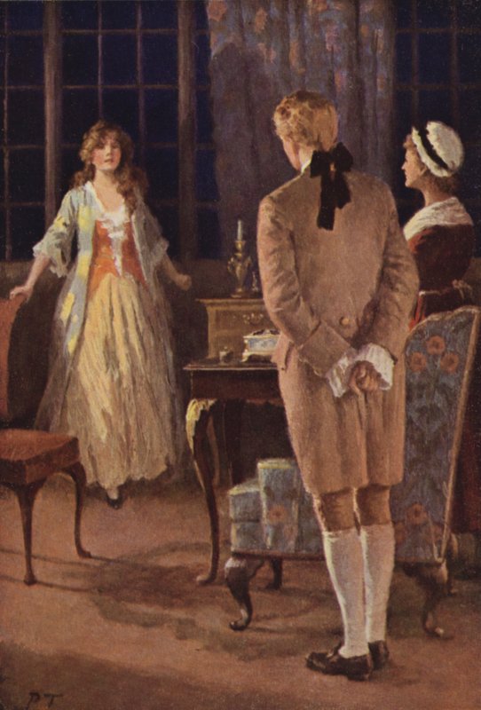 Illustrasjon for Wuthering Heights av Emily Bronte (litho-farge) av Percy Tarrant