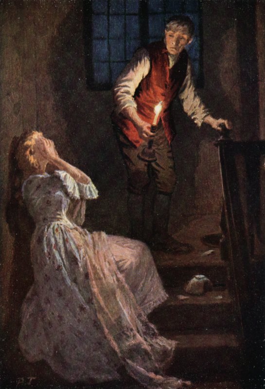 Illustrasjon for Wuthering Heights av Emily Bronte (farge litho) av Percy Tarrant