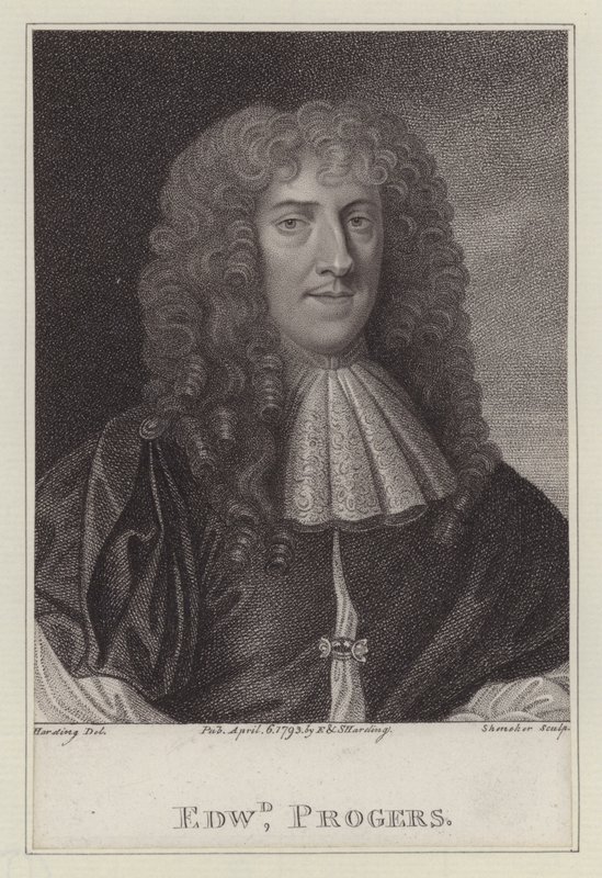 Edward Progers, brudgom til sengekammeret til kong Charles II (gravering) av Peter (after) Lely