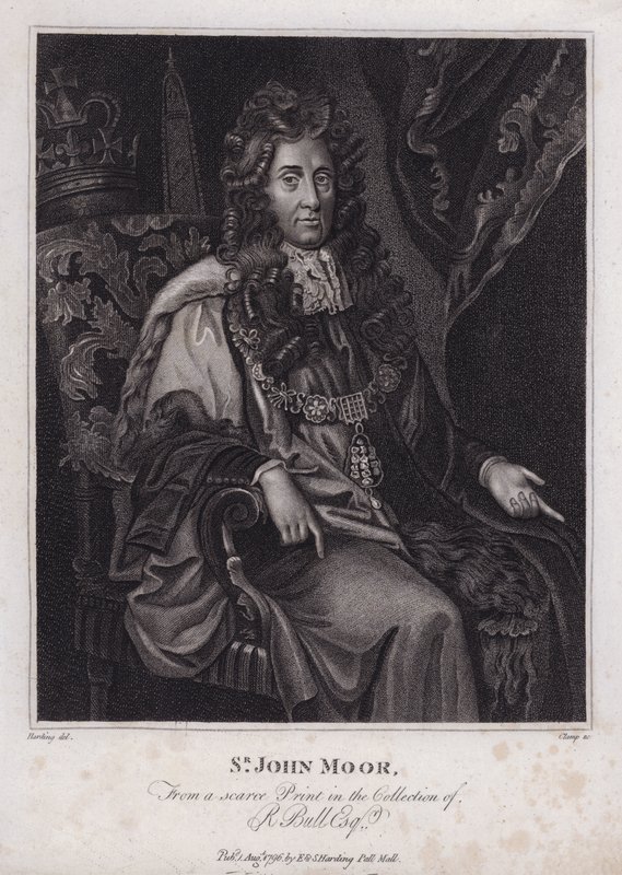 Sir John Moore , engelsk politiker, MP og Lord Mayor of London (gravering) av Peter (after) Lely