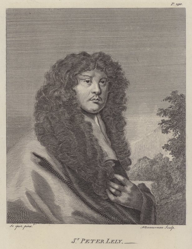 Sir Peter Lely , engelsk kunstner (gravering) av Peter (after) Lely