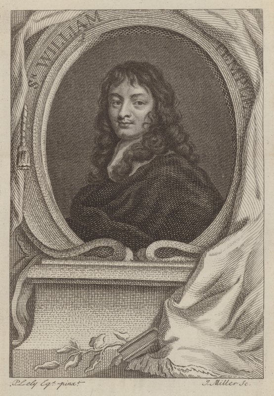 Sir William Temple , engelsk diplomat og forfatter (gravering) av Peter (after) Lely