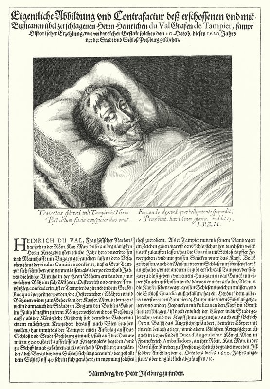 Kroppen til Henri du Val, Comte de Dampierre av Peter Isselburg