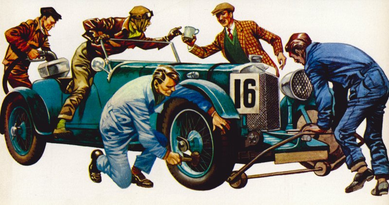 En Aston Martin racerbil, årgang 1932, som vant mange løp av Peter Jackson
