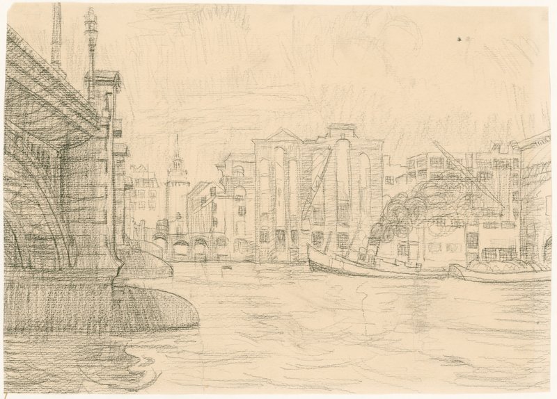 Utbrente varehus ved Blackfriars Bridge 1941 av Peter Jackson