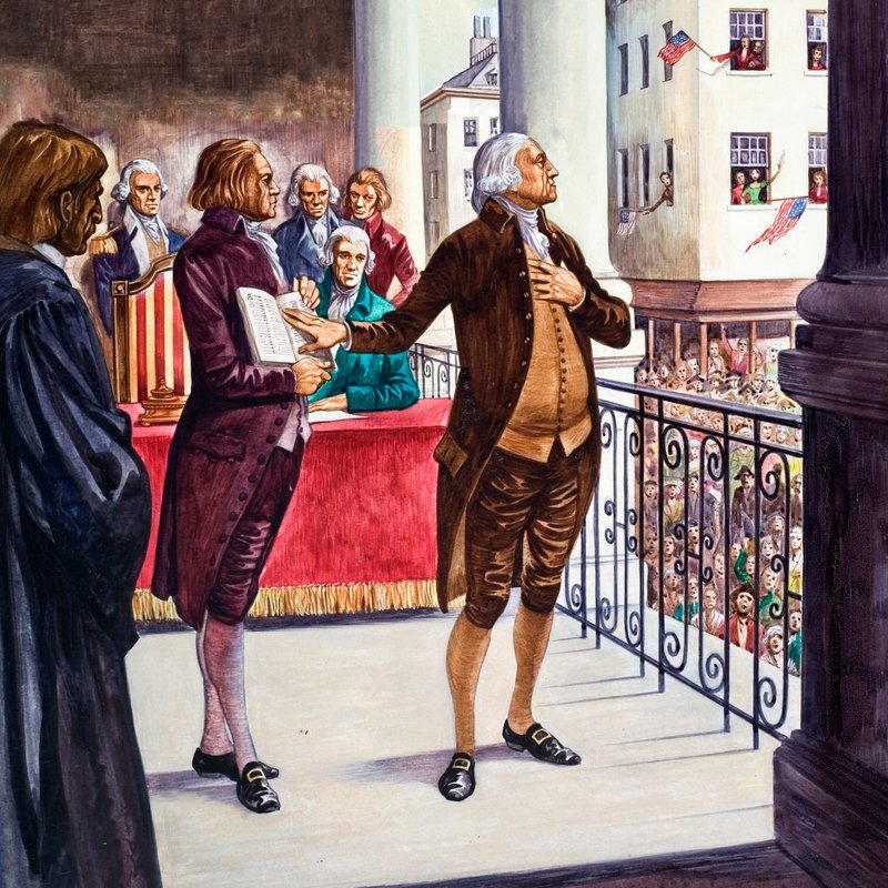 George Washington blir tatt i ed som president i USA av Peter Jackson