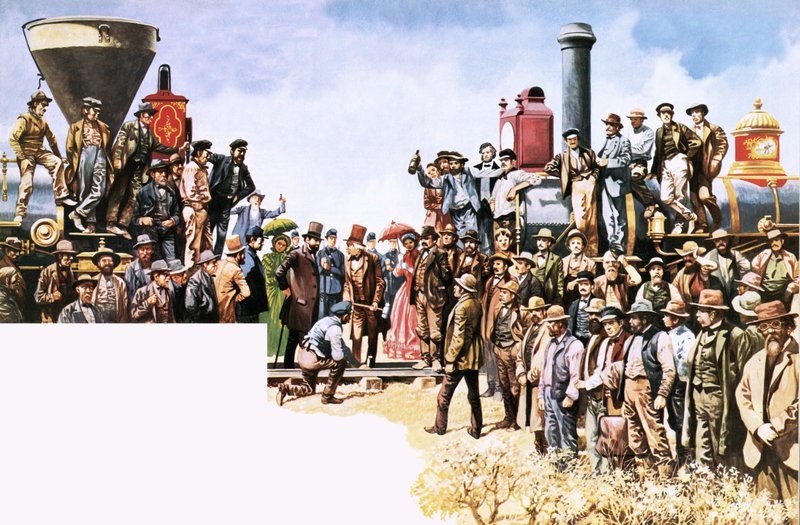 Sammenslåing av jernbanene Union Pacific og Central Pacific av Peter Jackson