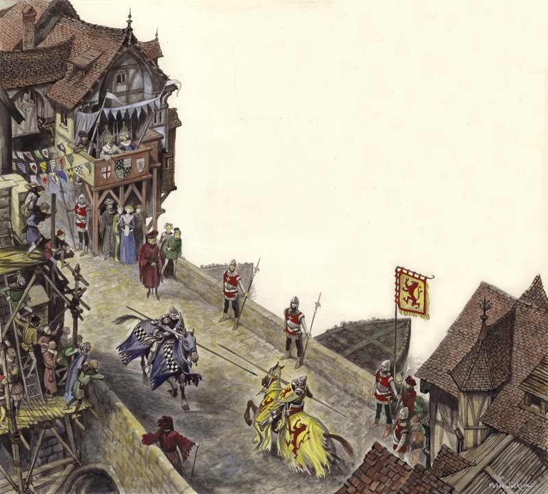 Joust på Old London Bridge 23. april 1390 av Peter Jackson