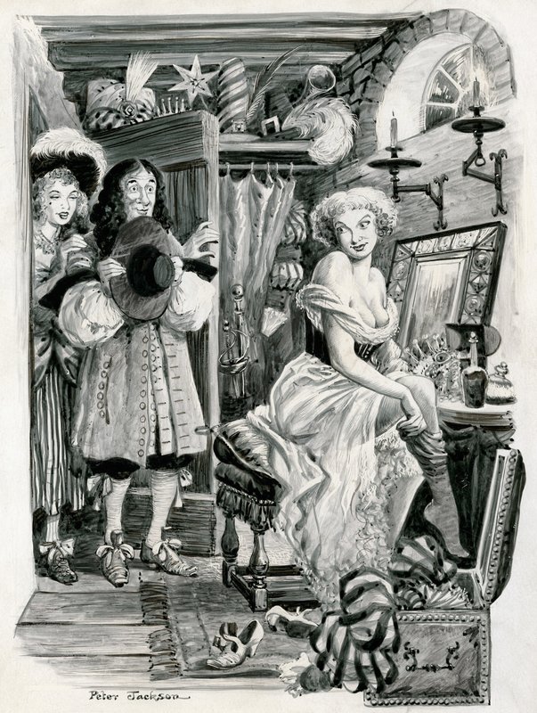 Kong Charles II besøker Nell Gwynn i garderoben hennes av Peter Jackson