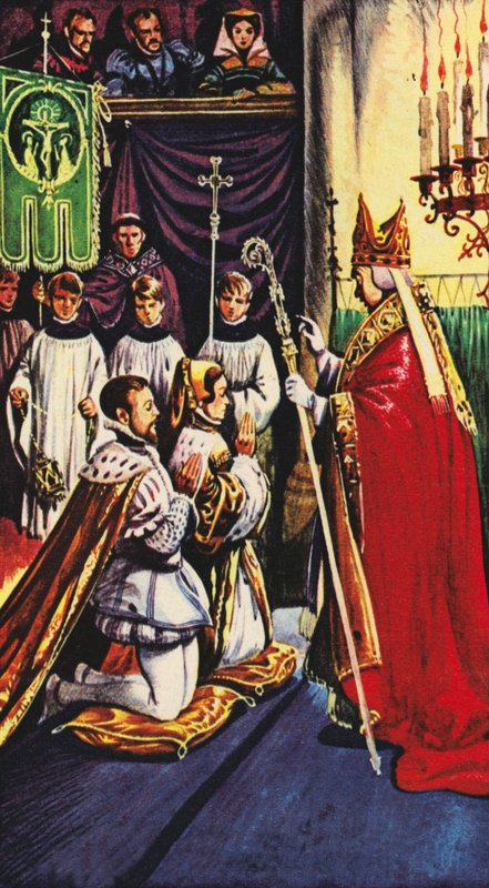 Dronning Mary gifter seg med prins Philip av Spania i Winchester av Peter Jackson