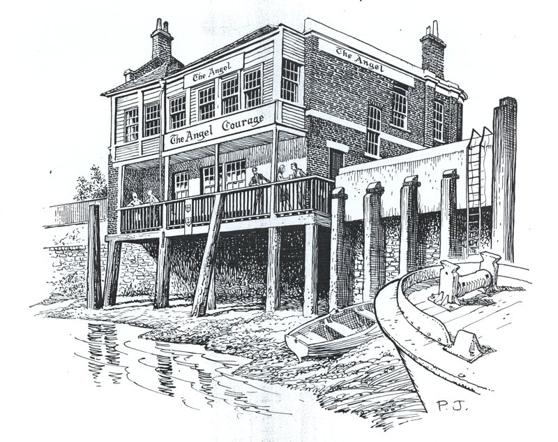 The Angel, Bermondsey, London (blekk på papir) av Peter Jackson
