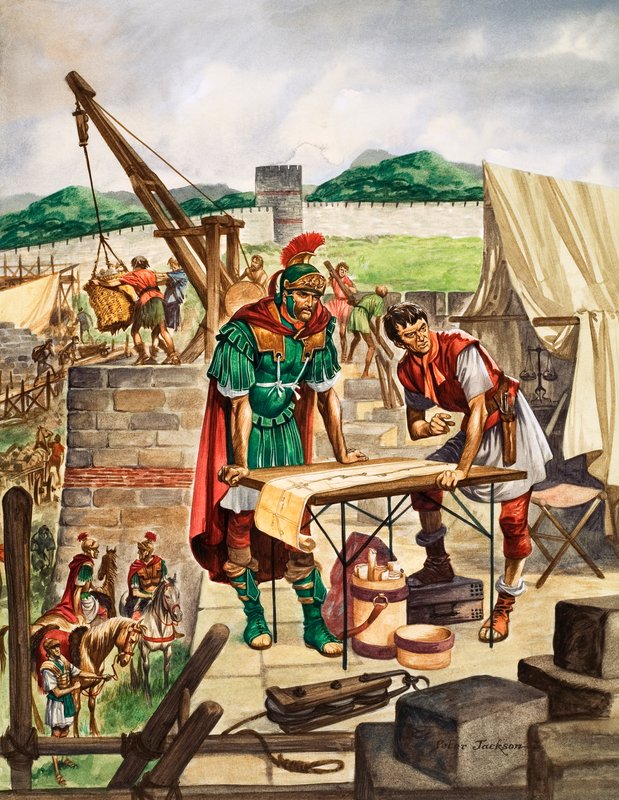 Keiser Hadrian kontrollerer arbeidet av Peter Jackson
