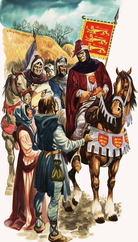 The Wonderful Story of Britain: The Wise King Edward. Kong Edwards embetsmenn samler inn informasjon om landeierskap av Peter Jackson