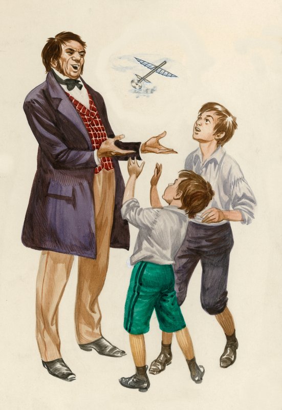 Wright-brødrene som gutter, gitt et lekefly av faren av Peter Jackson