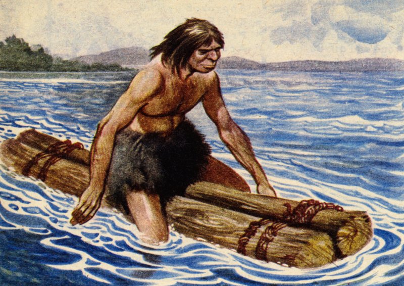 Den tidligste båten var antagelig laget av trestammer bundet sammen av Peter Jackson